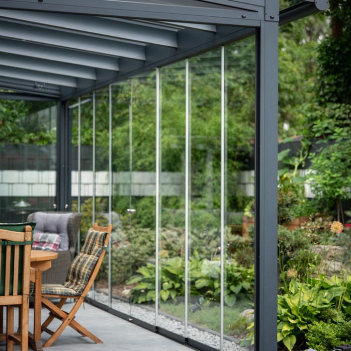 Wintergarten unisoliert Glasdach mit Verglasung Hoch drei